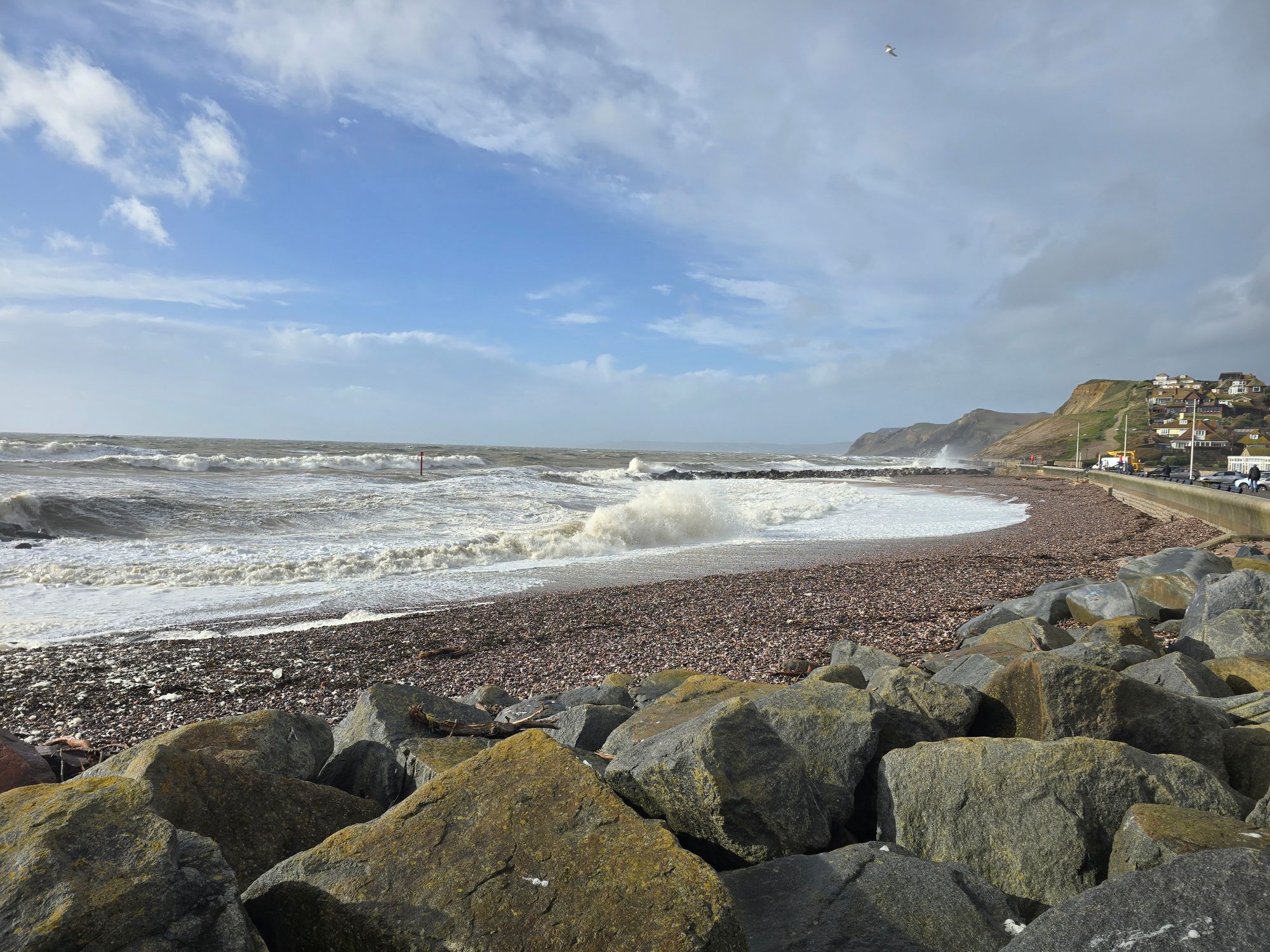 Rough seas at Bridport, Dorset — not every day is easy