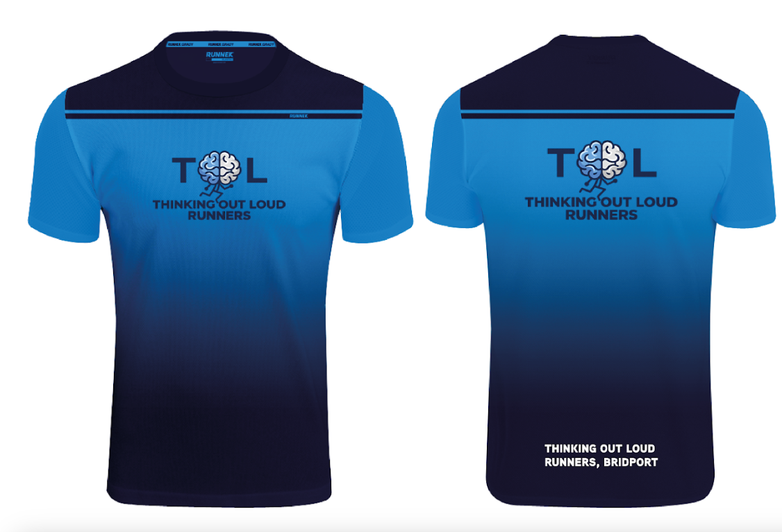 OG running shirt front and back — Thinking Out Loud Runners